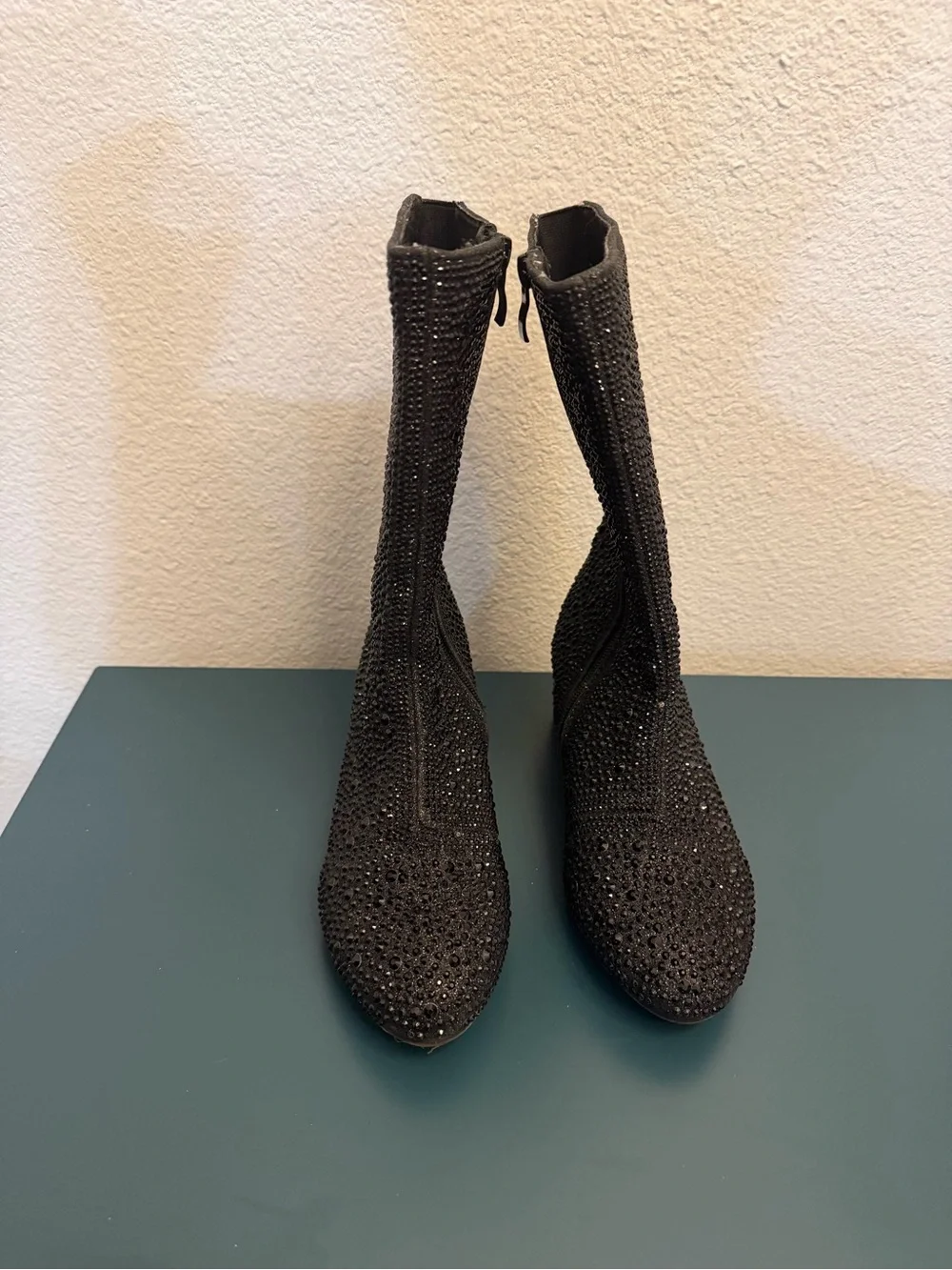 Link Black Crystal-Embellished Kids Dress boots
